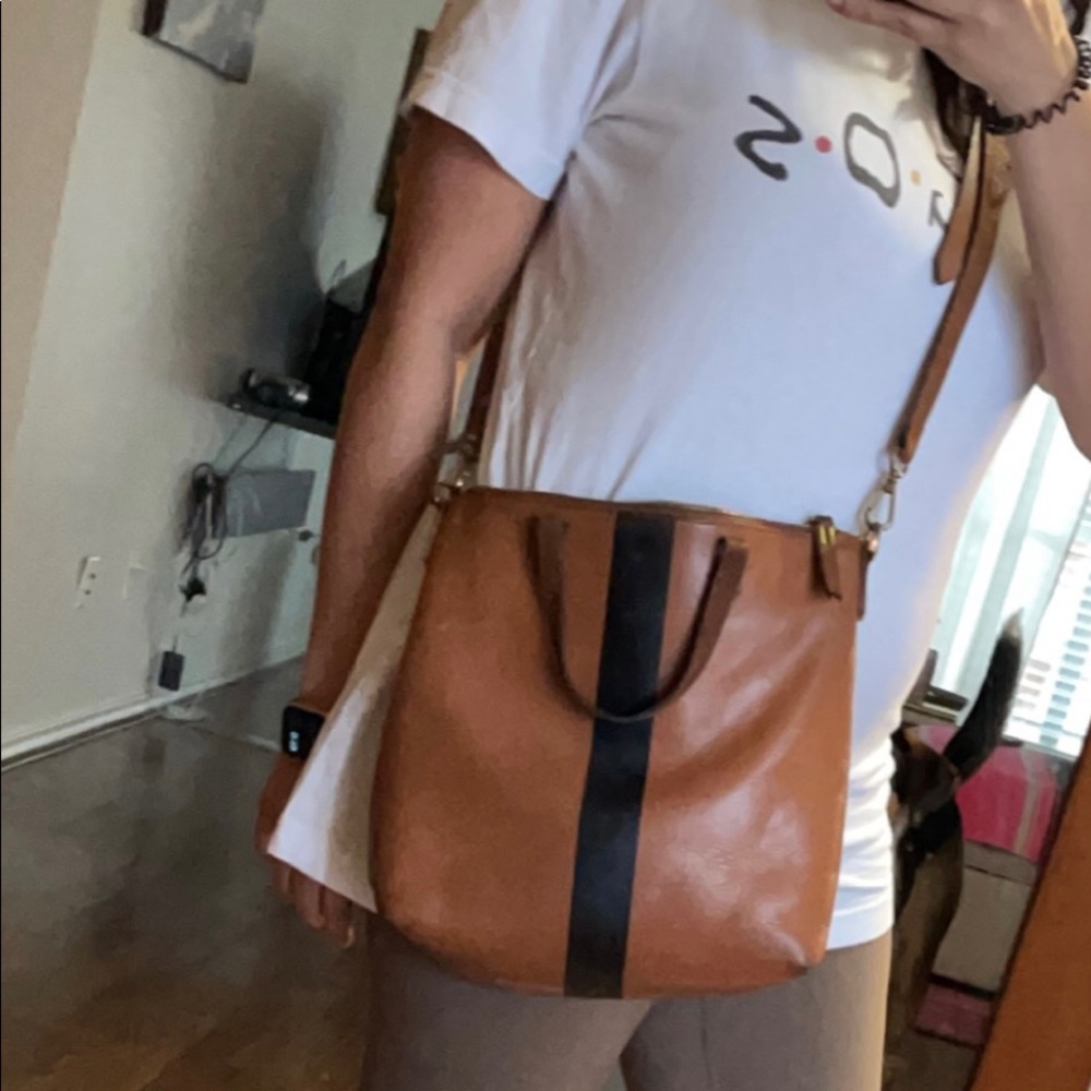 Madewell Tan and Black Crossbody Bag